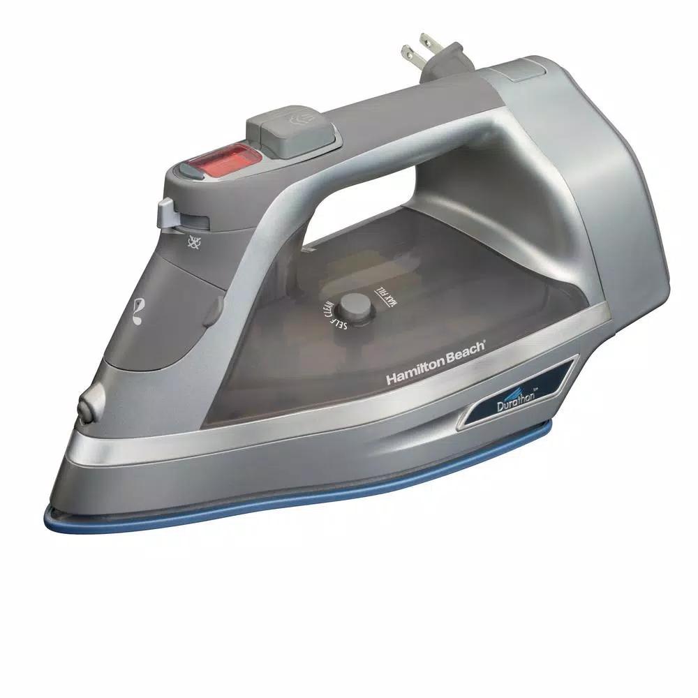 Hamilton Beach Durathon Non-Stick Steam Iron with Retractable Cord, 1700W, Silver