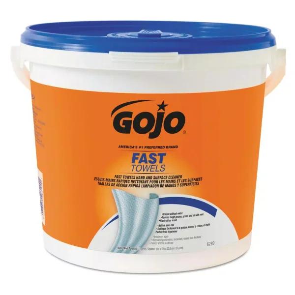 GoJo FAST TOWELS Heavy-Duty Hand and Tool Cleaning Wet Wipes, 9 x 10 in, Blue (450 Count)