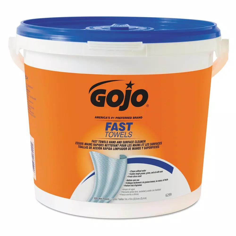 GoJo FAST TOWELS Heavy-Duty Hand and Tool Cleaning Wet Wipes, 9 x 10 in, Blue (450 Count)