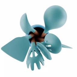 MegaChef 9-Piece Light Teal Silicone and Wood Kitchen Utensil Set thumbnail 6