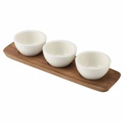 Villeroy & Boch Artesano Acacia Wood Serving Tray, Elliptical Divided Serving Dish thumbnail 4