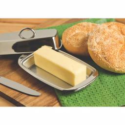Fox Run Stainless Steel Butter Dish with Lid, 2-Stick Capacity, Silver thumbnail 2