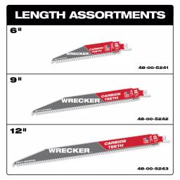 Milwaukee WRECKER 6 in. 6 TPI Carbide Teeth Multi-Material Reciprocating Saw Blade (3-Pack) thumbnail 4