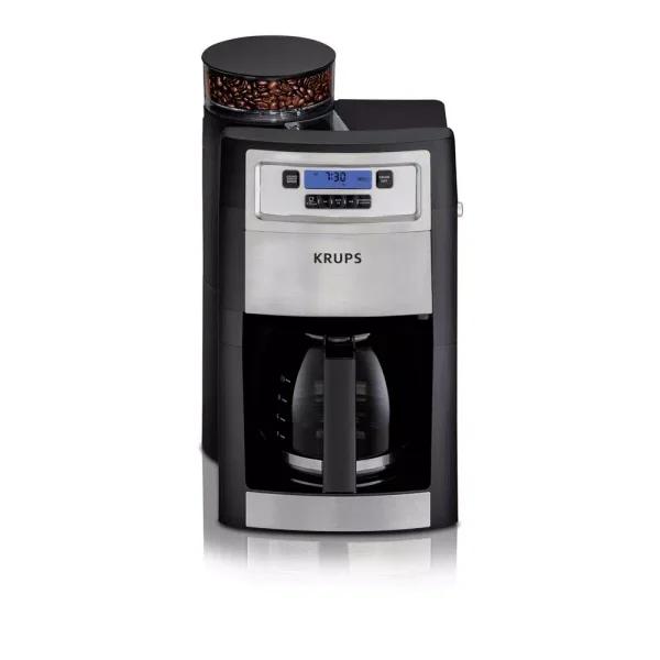 KRUPS Grind and Brew 10-Cup Stainless Steel Drip Coffee Maker with Built-In Conical Burr Grinder