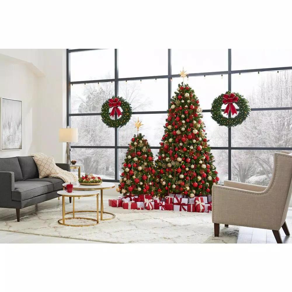 Home Accents Holiday 4.5 ft North Valley Spruce Artificial Christmas Tree with 200 Warm White Mini Lights