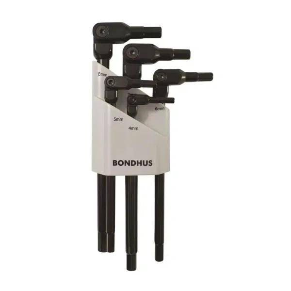 Bondhus HexPro Black Chrome Pivot Head Metric Hex Key Set, 5-Piece