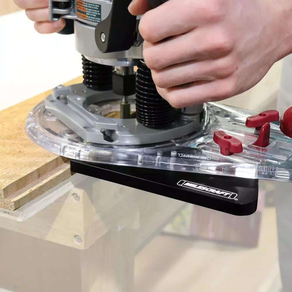 Milescraft Edge and Mortise Guide with 7 Turn Lock Universal Base Plate for Routers