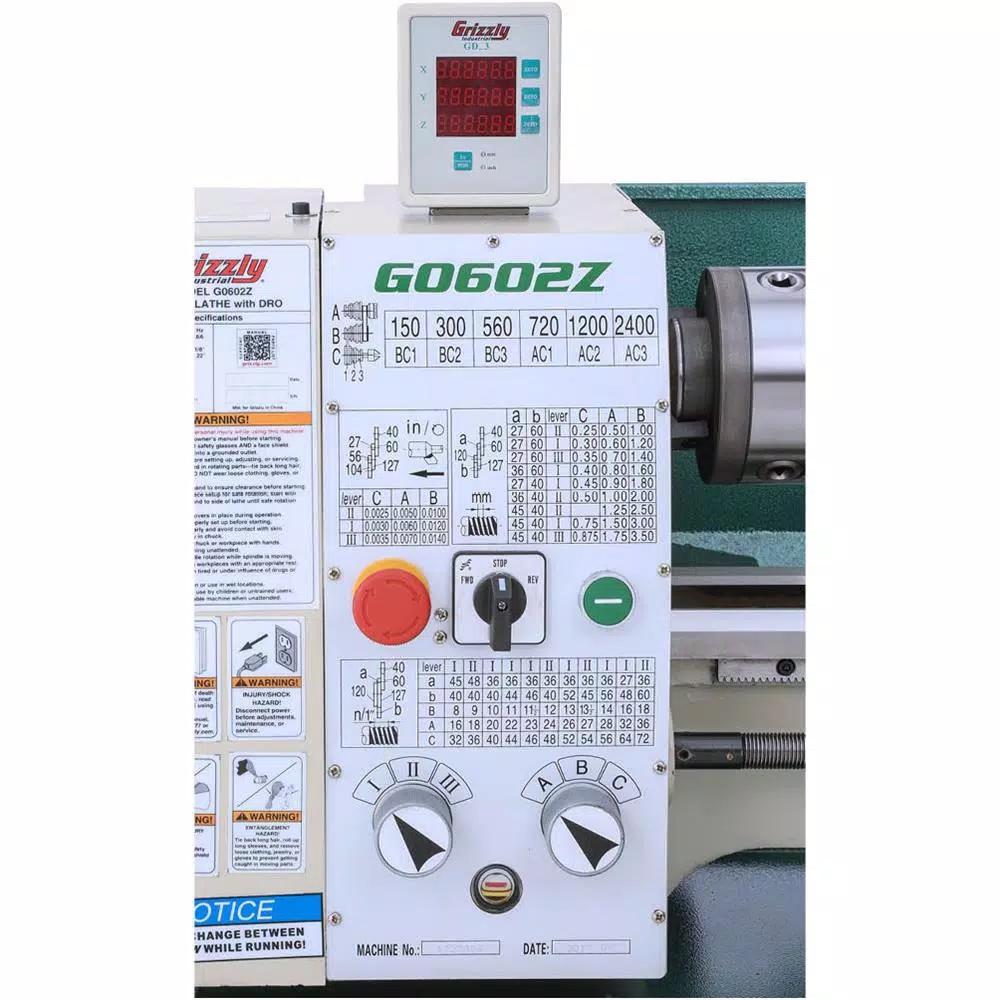 Grizzly Industrial 10 in. x 22 in. Benchtop Metal Lathe with X/Z-Axis DRO