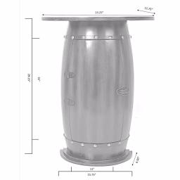 Vintiquewise Rustic Wooden Barrel Shaped Wine Bar Cabinet with Lockable Latch and 10-Bottle Storage thumbnail 4