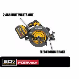DEWALT FLEXVOLT 60V MAX 7-1/4 in. Brushless Circular Saw & 20V MAX High Torque Impact Wrench Combo Kit thumbnail 3