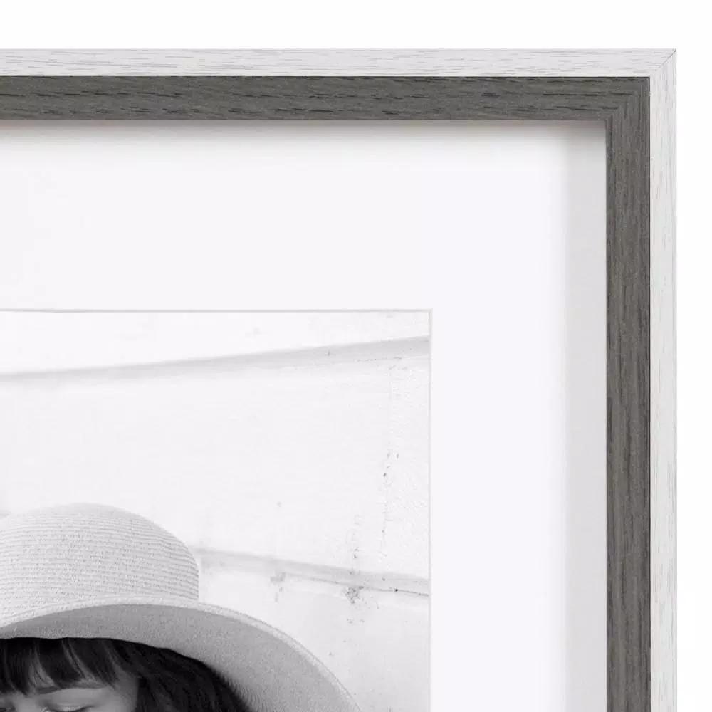 Kate and Laurel Gibson 8.5 x 11 in. Modern Document Picture Frame Set, Gray and White, 4-Pack