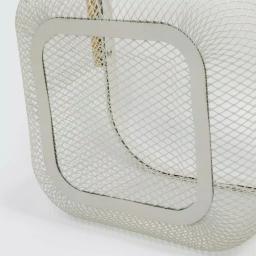 ExcelSteel Excel Steel White Fruit Basket with Wooden Handle and Iron Powdered Coating thumbnail 3