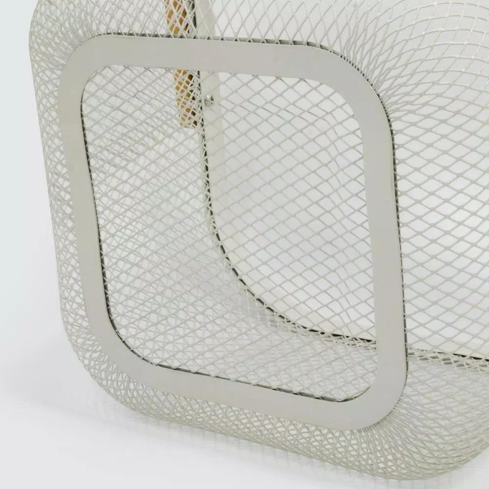 ExcelSteel Excel Steel White Fruit Basket with Wooden Handle and Iron Powdered Coating