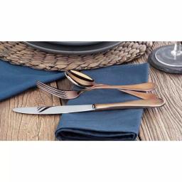 Artaste Rain 36-Piece 18/10 Stainless Steel Flatware Set, Antique Copper Finish, Service for 12 thumbnail 4