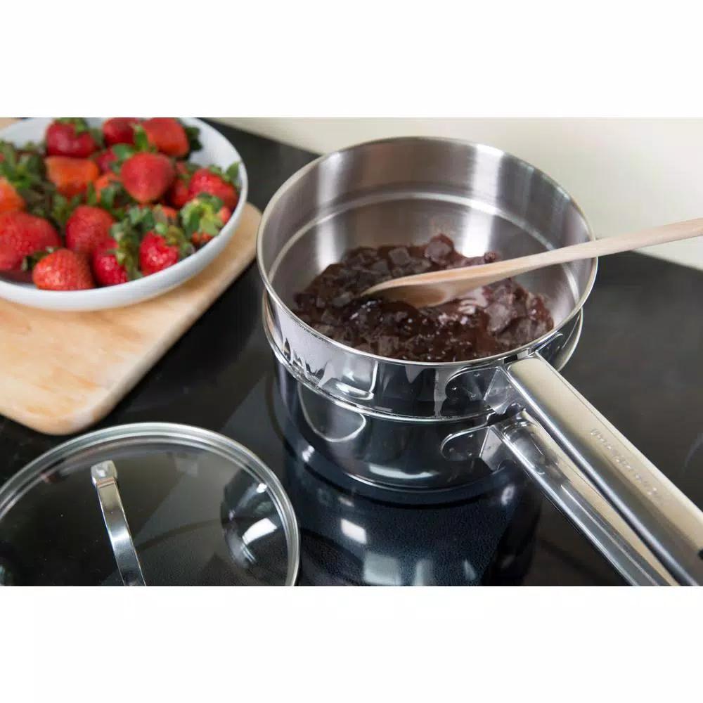 RSVP International Endurance 2 Qt. Induction Double Boiler Set with Tempered Glass Lid