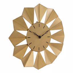 La Crosse Technology 12.8 in. Gold Metal Sunray Quartz Wall Clock - Mid-Century Sunburst Design thumbnail 4