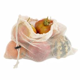 Kitchen Details Natural Cotton Eco Reusable Mesh Produce Bags, 3-Pack thumbnail 2