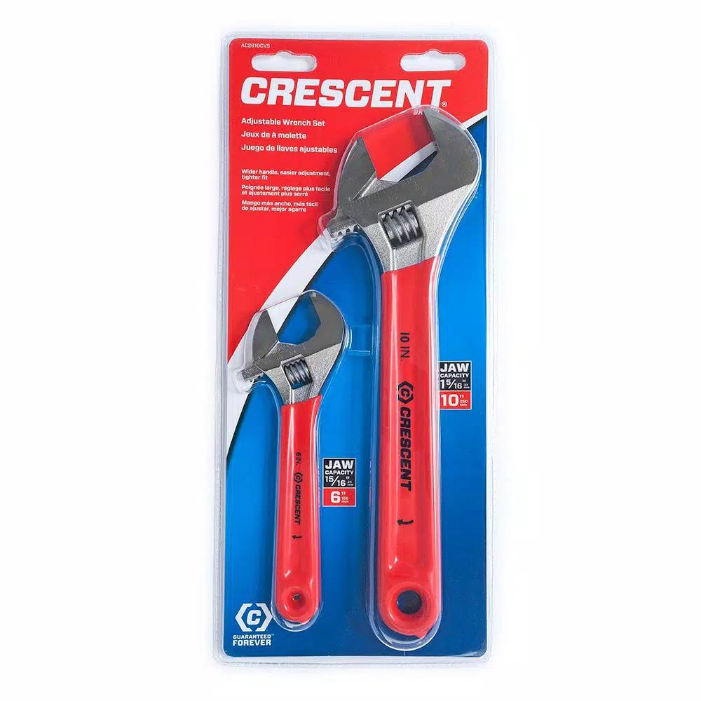 Crescent 3-Piece Adjustable Wrench Set with Cushion Grip and Laser Etched Scale