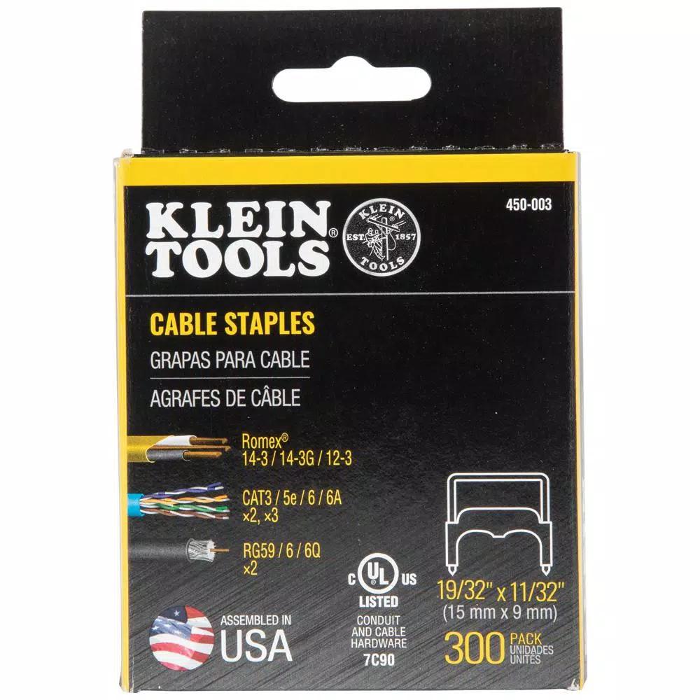 Klein Tools Cable Stapler with 300-Pack Insulated Staples for Voice, Data, Video, and NM (Romex) Cable