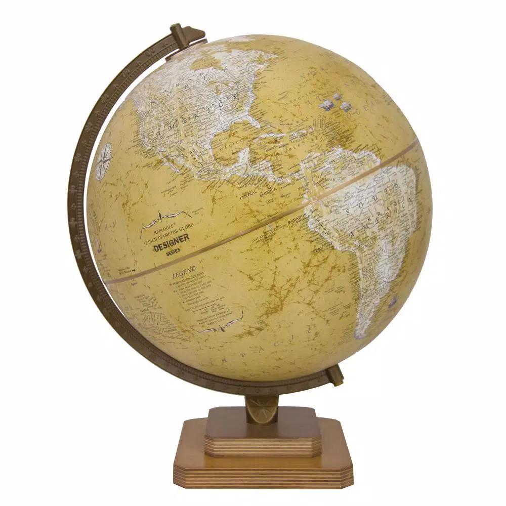 Replogle Tulsa 12 in. Political Desk Globe with Wood Base