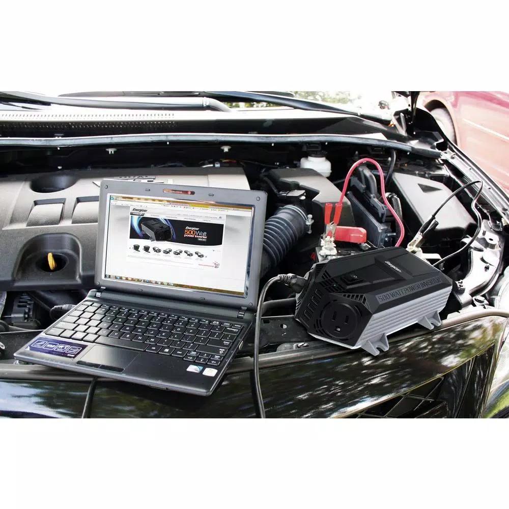 Energizer EN548 500W Power Inverter 12V DC to 120V AC with 4 USB Ports