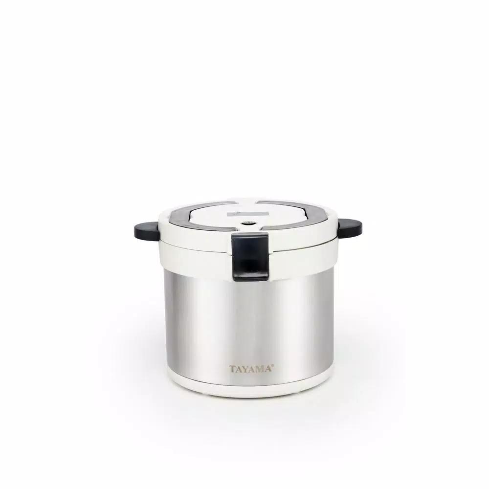 Tayama TXM-70XL 7 Qt. Stainless Steel Thermal Cooker and Slow Cooker, White