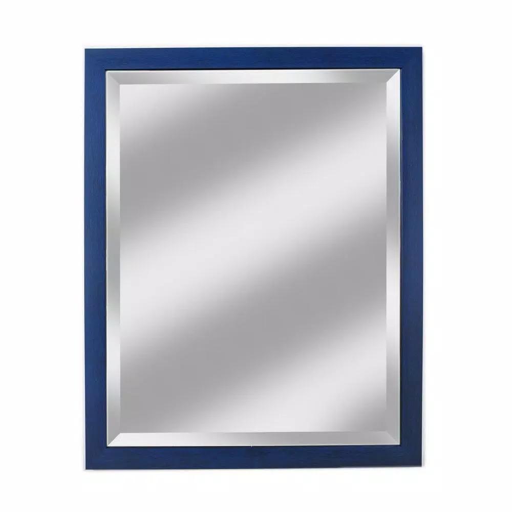 Alpine Art & Mirror Harbour Weathered Blue Beveled Glass Accent Mirror, 33 x 33 in.