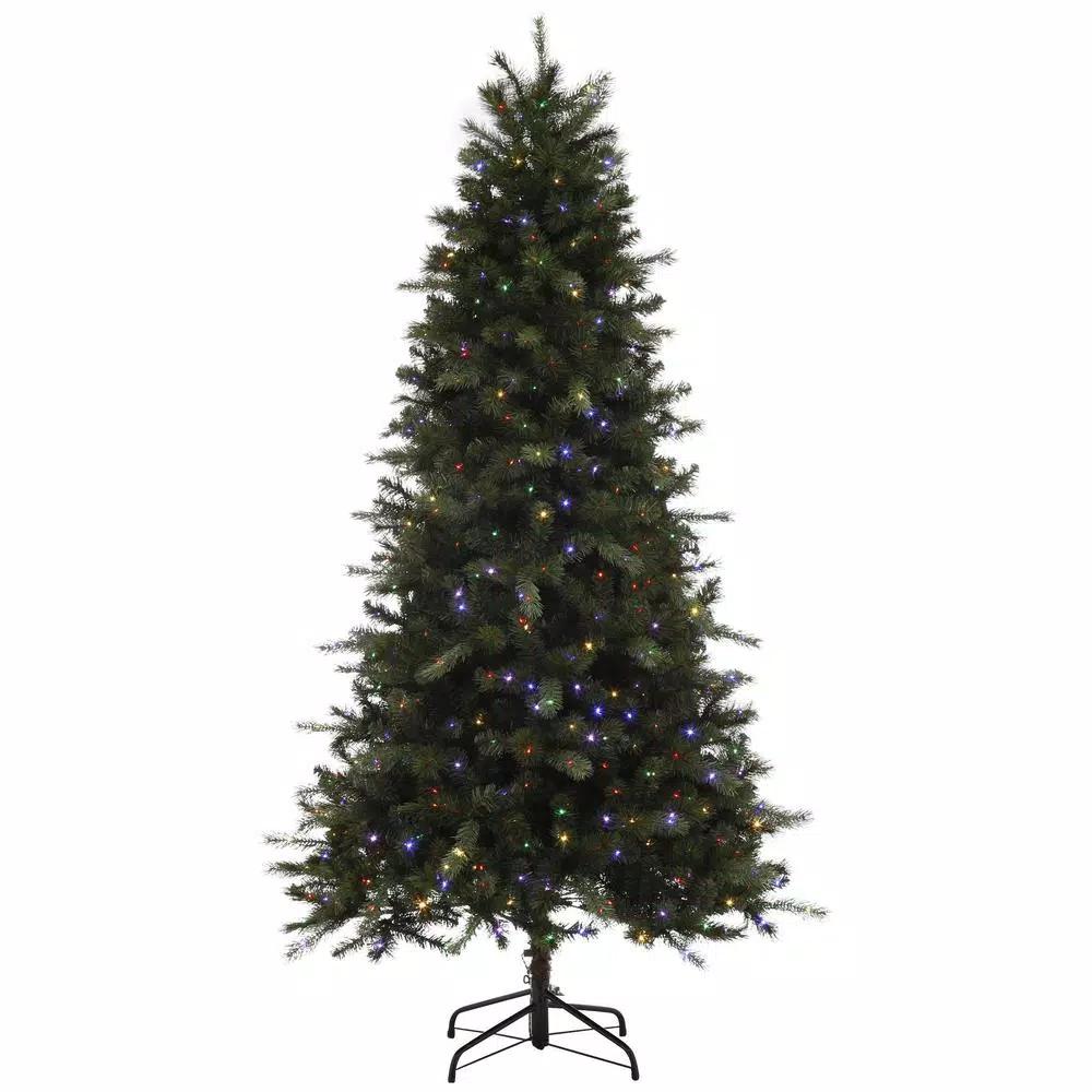 Unbranded 9 ft. Braxton Pre-Lit Color Changing Artificial Christmas Tree with 900 Micro Dot LED Lights
