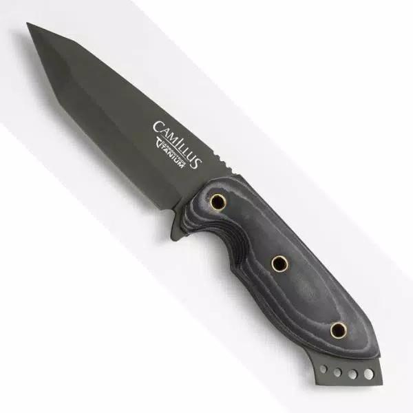 Camillus 7.75 in. Tanto Fixed Blade Knife with Carbonitride Titanium Coating and Micarta Handle