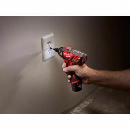 Milwaukee M12 12V Lithium-Ion Cordless 1/4 in. Hex Screwdriver Kit with 62-Piece SHOCKWAVE Bit Set thumbnail 7