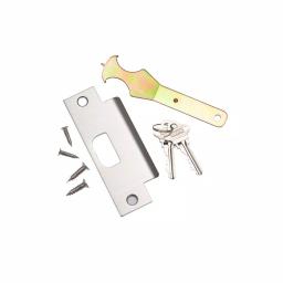 Taco Grade 1 Heavy Duty Cylindrical Keyed Entry Door Knob, Satin Stainless Steel thumbnail 3
