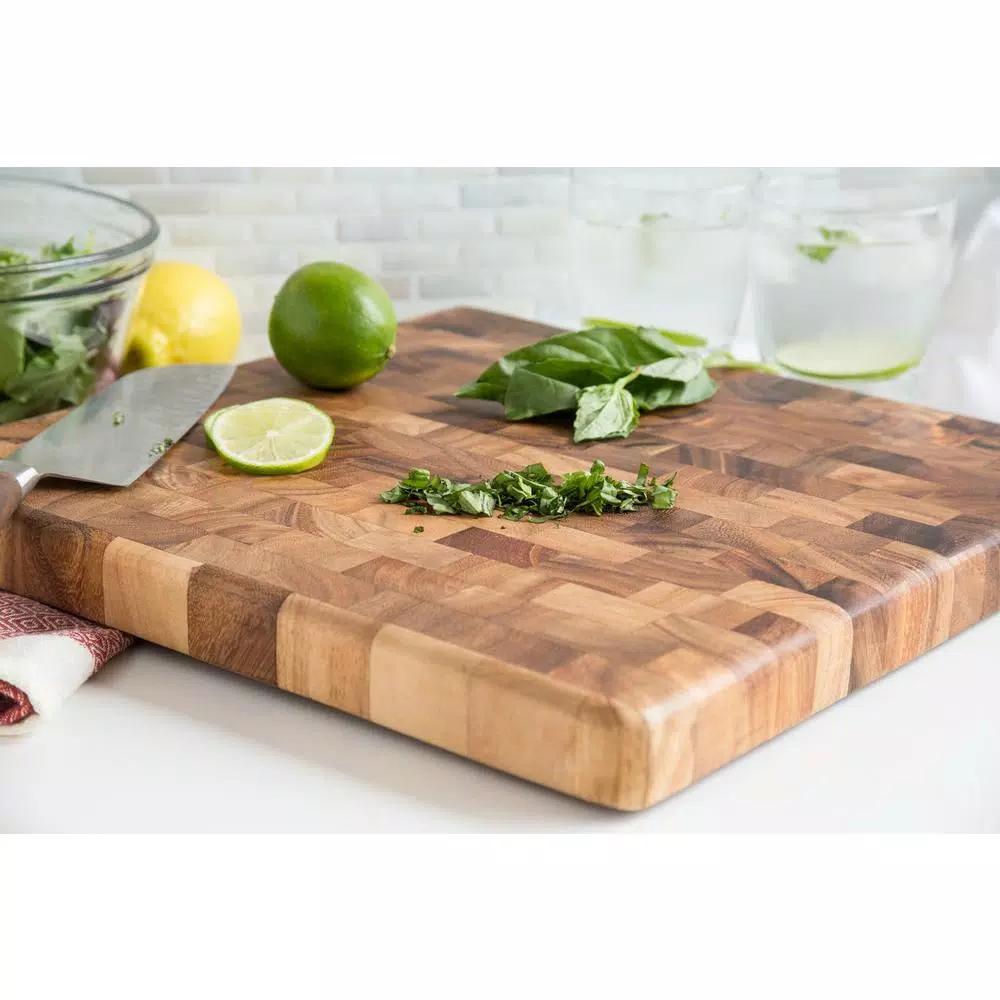 Ironwood Gourmet Acacia Wood Square End Grain Chef's Cutting Board