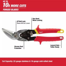 Milwaukee 10 in. Straight-Cut Offset Aviation Snips thumbnail 2