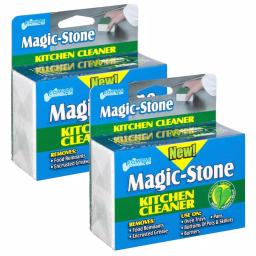 Unbranded Magic-Stone Kitchen Cleaner 2-Pack - 2-Sided Cleaning Stone & Polishing Pad for Cast Iron, Stainless Steel & Cookware thumbnail 3