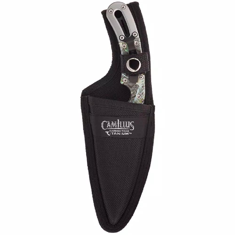 Camillus Dominator 2.25 in. Stainless Steel Drop Point Fixed Blade Knife with Aluminum Handle and Sheath