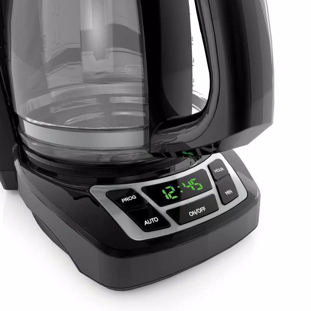 Black+Decker 12-Cup Programmable Drip Coffee Maker with Sneak-A-Cup Technology, Black