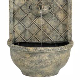 Sunnydaze Decor Messina Resin French Limestone Solar Outdoor Wall Fountain thumbnail 3
