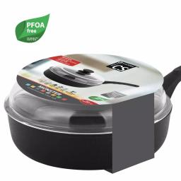 KOCH SYSTEME CS CS KOCHSYSTEME Munster 11 in. Aluminum Nonstick Frying Pan with Glass Lid, Black thumbnail 4