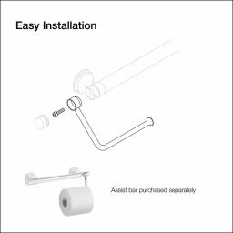 KOHLER Matte Black Toilet Tissue Holder Accessory for Carmichael, Arsdale, and Rubicon Grab Bars thumbnail 4
