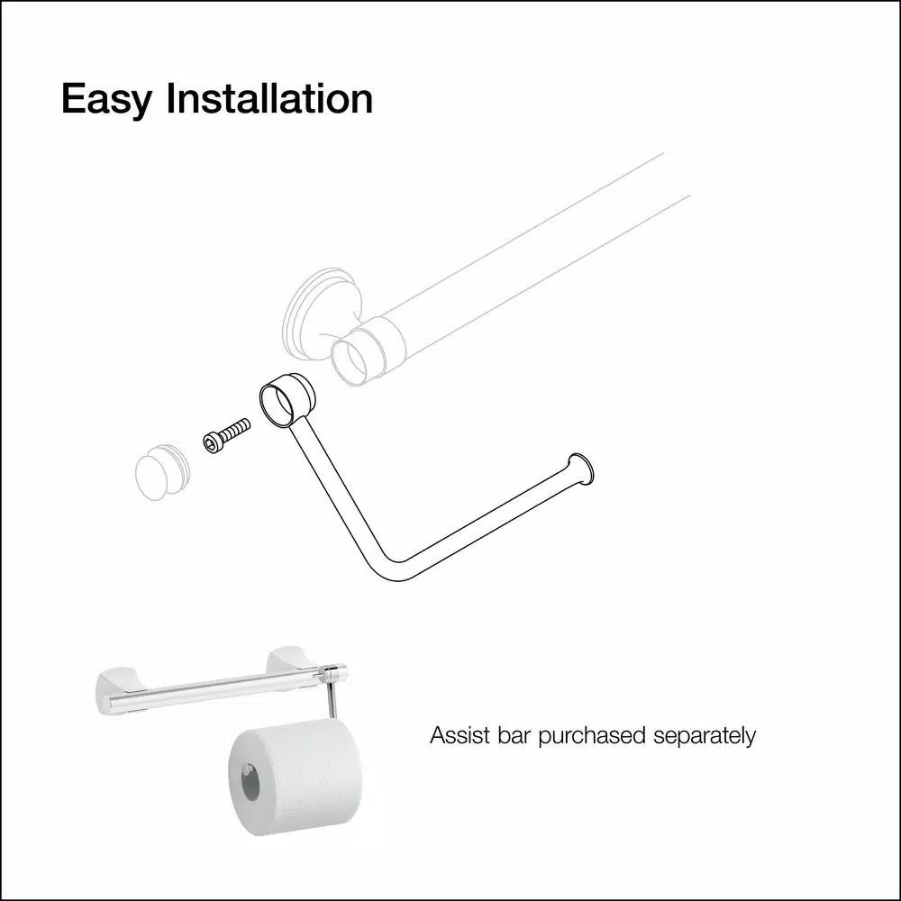 KOHLER Matte Black Toilet Tissue Holder Accessory for Carmichael, Arsdale, and Rubicon Grab Bars