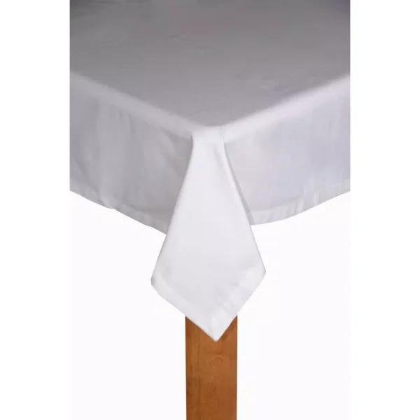 Lintex Butler Service Hotel Collection 100% Cotton Tablecloth, White, 70 x 126 in.
