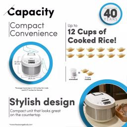 AROMA Professional 12-Cup Digital Rice Cooker and Multi-Cooker with Ceramic Inner Pot, White thumbnail 5
