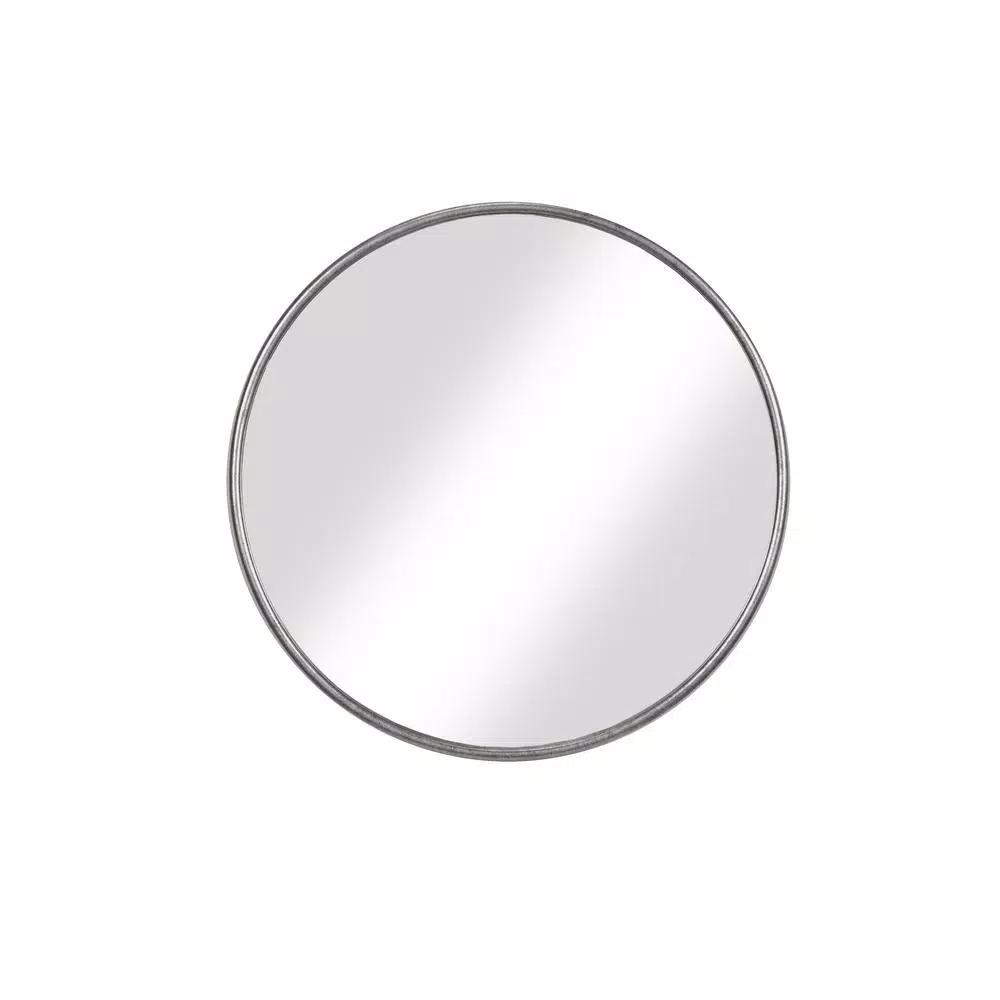 Martin Svensson Home 30 in. Round Modern Accent Mirror with Slim Pewter Metal Frame