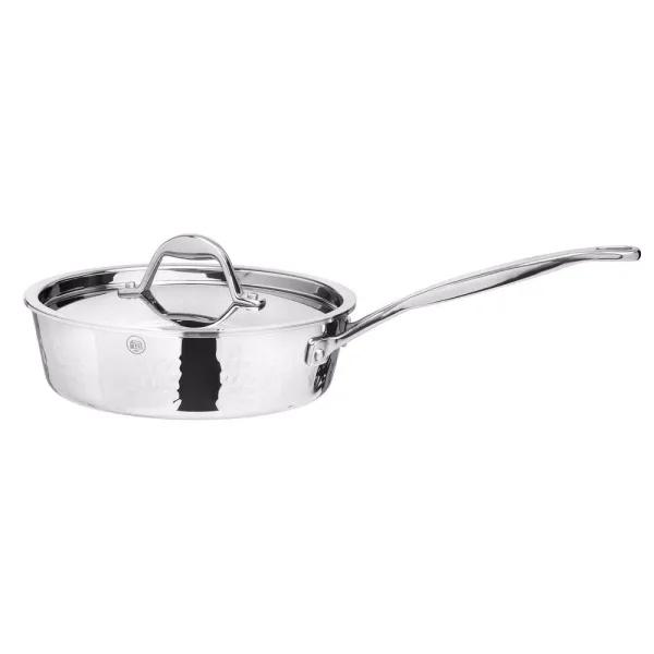1829 Carl Schmidt Sohn STERN 1.6 qt. Hammered Stainless Steel Saute Pan with Lid