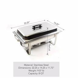 Alpha Living 8 Qt. Stainless Steel Chafing Dish Set of 2, Foldable Frame Buffet Server thumbnail 3