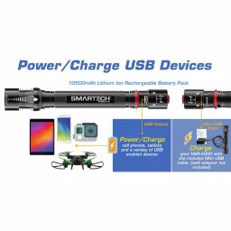 Smartech Products DuoTec HSR-2000 2000 Lumen LED Flashlight and 10500 mAh Power Bank Dual Powered Rechargeable Multi-Tool thumbnail 6