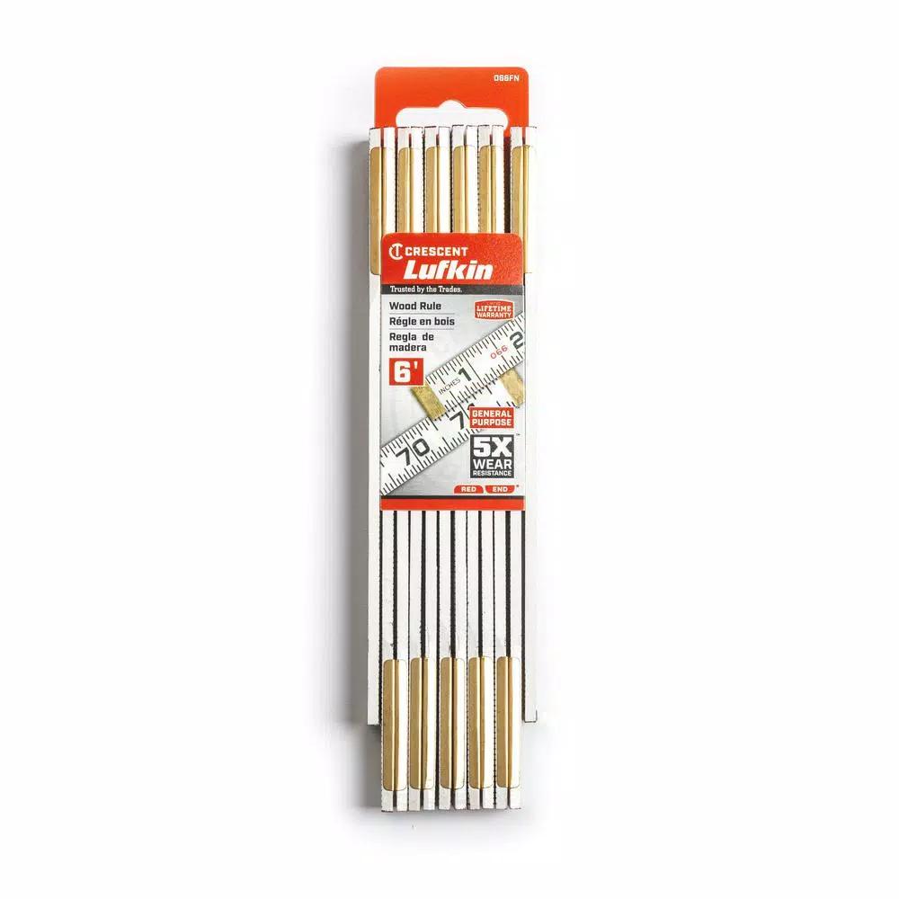 Lufkin 6 ft. Flat Wood Reading Rule with Red End Markings