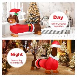 Costway 5 ft. Christmas Inflatable Dog with LED Lights and Waterproof Fan thumbnail 3