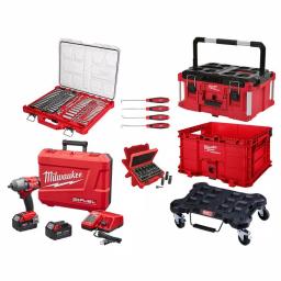 Milwaukee M18 FUEL Impact Wrench & 117-Pc Ratchet, Socket, and PACKOUT Modular Storage Combo Kit thumbnail 1