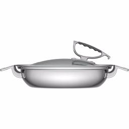 CookCraft by Candace 3 Qt. Tri-Ply Stainless Steel Casserole Pan with Patented Latch Glass Lid thumbnail 9